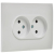 Розетка 2-м SKANDY 10А без заземл. защ. шторки в сборе SK-R09W арктич. бел. IEK SK-R23-10-K01-F