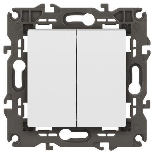 Выключатель 2-кл. СП Elegance 14-1104-01 10А IP20 250В 10AX механизм бел. Эра Б0034229