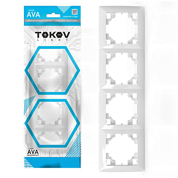 Рамка 4-м AVA бел. TOKOV ELECTRIC TKL-AV-RM4-C01