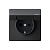 Розетка ArtGallery 16А IP44 с заземл. со шторками с крышкой быстрозажим. клем. механизм карбон SE GAL441046S
