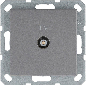 Розетка телевизионная проходная TV Ф9.5мм механизм алюм. Jasmart G6002S