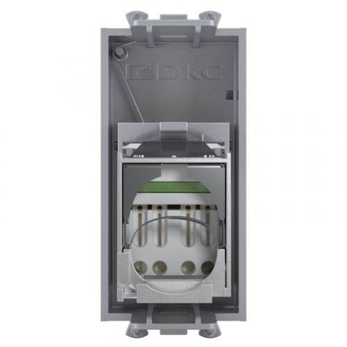 Розетка компьютерная модульная 1мод. RJ-45 кат.6 экран Avanti "Закаленная сталь" DKC 4404391