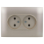 Розетка 2-м SKANDY 10А без заземл. защ. шторки в сборе SK-R09Sh шампань IEK SK-R23-10-K37-F