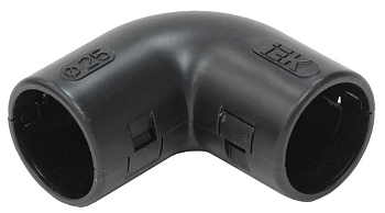 Поворот открывающийся на 90град. CI25G черн. ELASTA IEK CTA10D-CIG25-K02-050