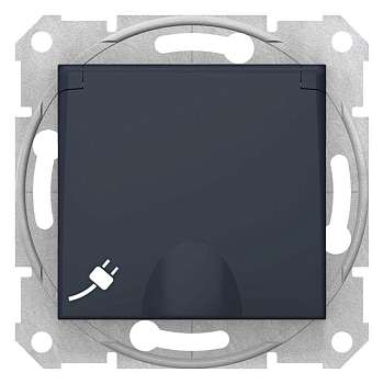 Механизм розетки 1-м СП Sedna 16А IP20 с заземл. быстрозажим. контакты защ. шторки с крышкой графит SchE SDN3100470