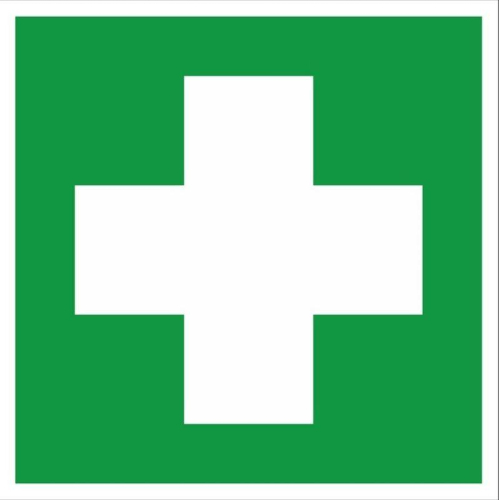 Знак медицинского и санитарного назначения EC 01 "Аптечка первой медицинской помощи" 150х150мм пластик EKF pn-ec-01