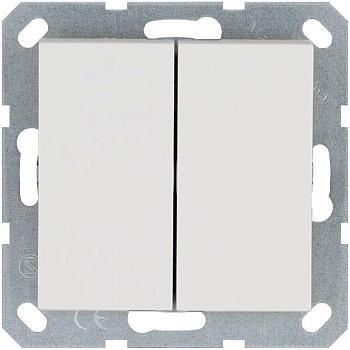 Переключатель проходной 2-кл. 10А IP20 механизм бел. глянцевый Jasmart G3022W