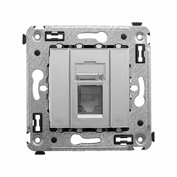 Розетка компьютерная 1-м СП Avanti "Закаленная сталь" RJ45 кат.5E DKC 4404463