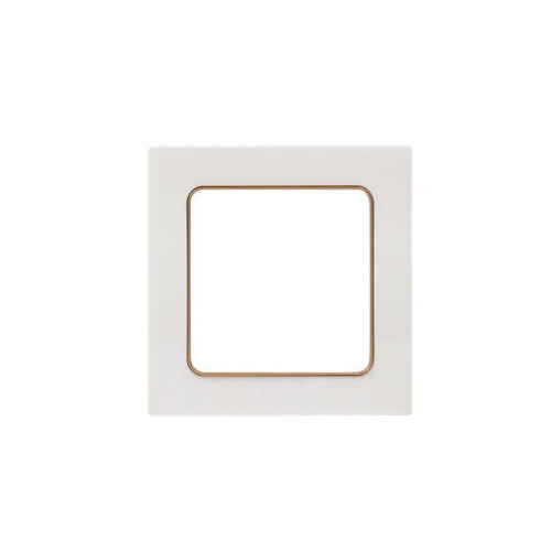 Рамка 1-м Стокгольм бел. с линией цвета шампань PROxima EKF EYM-G-302-10