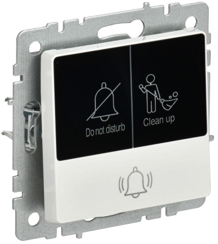 Кнопка звонка BRITE 10А ВС10-1-9-БрБ для отелей с индик. механизм бел. IEK BR-V14-2-10-K01