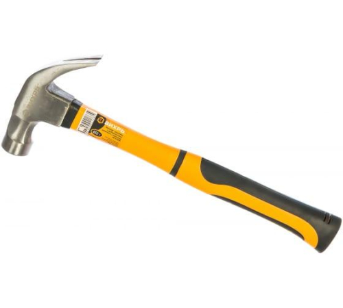 Молоток-гвоздодер 450г фибергласовая двухкомпонентн. ручка с магнитом Вихрь 73/6/8/8