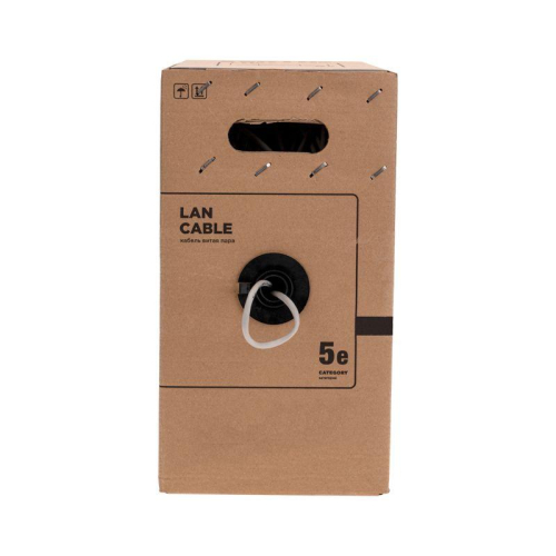 Кабель витая пара U/UTP кат.5E 4х2х0.52 4PR 24AWG PVC нг(А)-LS INDOOR SOLID сер. РФ (305м) Rexant 01-0041-R