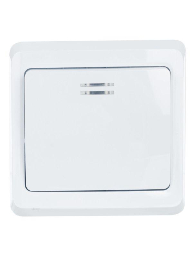 Выключатель 1-кл. СП Вега 10А IP20 ВС10-1-1-ВБ с индикацией бел. GENERICA EVV11-K01-10-DM