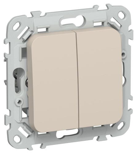 Выключатель 2-кл. СП FLITE ВС12-1-0-ФлЛ 10А механизм льняной IEK FI-V20-0-10-1-K88