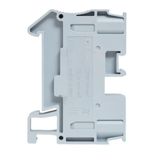 Колодка клеммная 6 Push-in пружинная сер. EKF PIT-6