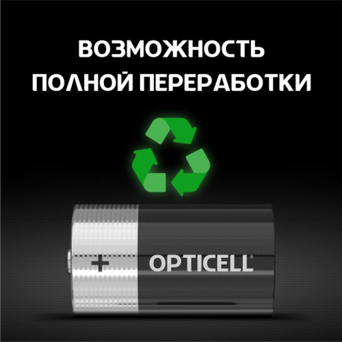 Элемент питания алкалиновый D/LR20 1.5В (блист. 2шт) Basic Opticell 5051005/6051005