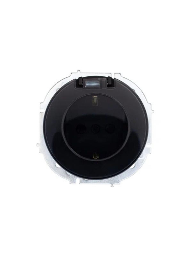 Розетка 1-м СП OSEN с заземл. с крышкой ПБТ механизм черн. бархат LEZARD 743-4288-123B