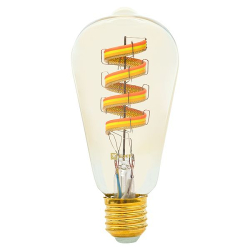 Лампа филаментная Умная ST64 4.9Вт прозрачная RGB E27 220-240В EKF slwf-e27-st64-fil-rgbw