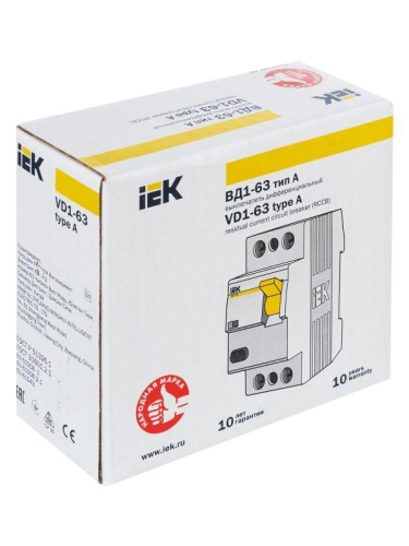 Выключатель дифференциального тока (УЗО) 2п 16А 30мА тип A ВД1-63 KARAT IEK MDV11-2-016-030
