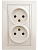 Розетка 2-м СП Plano 1-204-02 16А IP20 250В 2х2P сл. кость Intro Б0027614