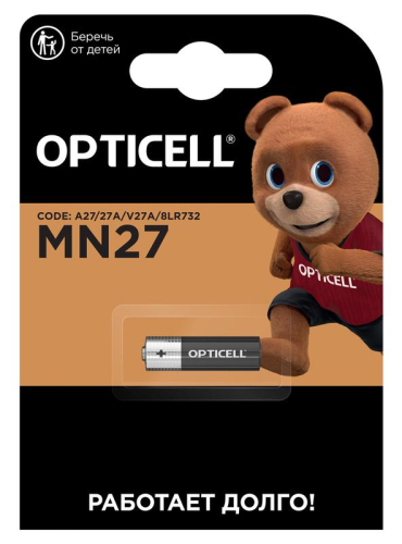 Элемент питания алкалиновый A27/MN27/8LR732 12В (блист.1шт) Specialty Opticell 5070002/6070002