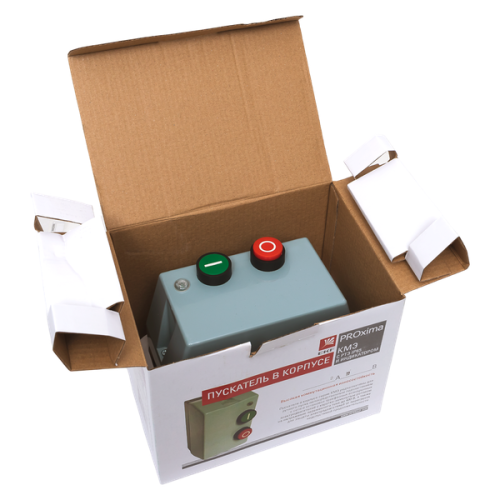 Пускатель в корпусе КМЭ 9А 400В с РТЭ Ir-1-1.6А и индикатором IP65 EKF ctrp-r-9-400v-1.6A-led