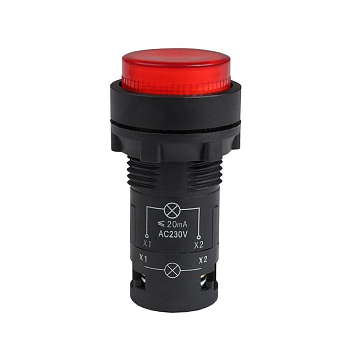 Кнопка с подсветкой OptiSignal Compact D22 С7-PL-M410 красн. 1НО 230В AC XB7NW34M1 КЭАЗ 362101