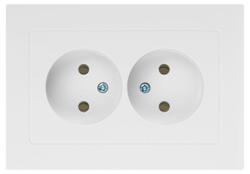 Розетка 2-м СП Accent 6-204-01 16А IP20 250В 2P AL/CU бел. Intro Б0063447