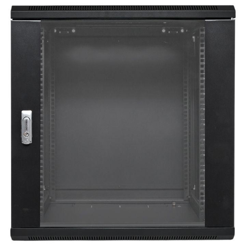 Шкаф настенный 19дюйм TERACOM PRO 12U 600х450мм дверь стеклянная с замком-ручкой черн. EKF TRP-WLL-1264-40B
