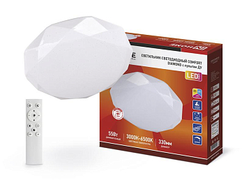 Светильник светодиодный COMFORT DIAMOND 55Вт 3000-6500К 4400лм 230В 330х80мм с пультом ДУ IN HOME 4690612035048