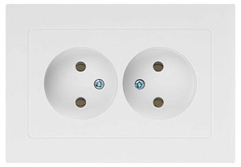 Розетка 2-м СП Accent 6-204-01 16А IP20 250В 2P AL/CU бел. Intro Б0063447