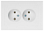 Розетка 2-м СП Accent 6-204-01 16А IP20 250В 2P AL/CU бел. Intro Б0063447