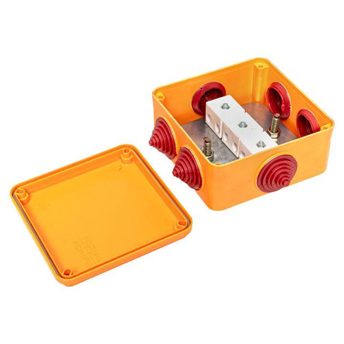 Коробка огнестойкая E90 100х100х50мм 6п с клеммником 1.5-6кв.мм IP55 EKF plc-kmrf-100-6-06