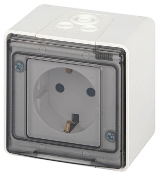 Розетка Эксперт 11-2501-01 2P+E IP55 16А-250В ОУ бел. Эра Б0063294