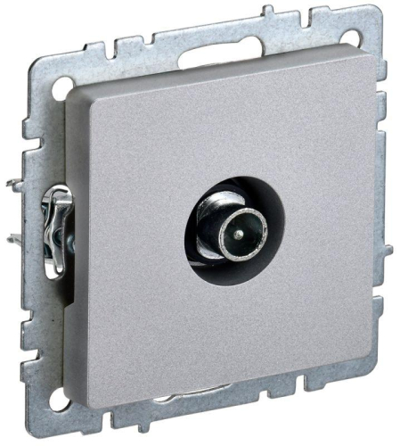 Розетка телевизионная проходная TV СП Brite РТВ10-0-БрА механизм алюм. IEK BR-A10-P-K47