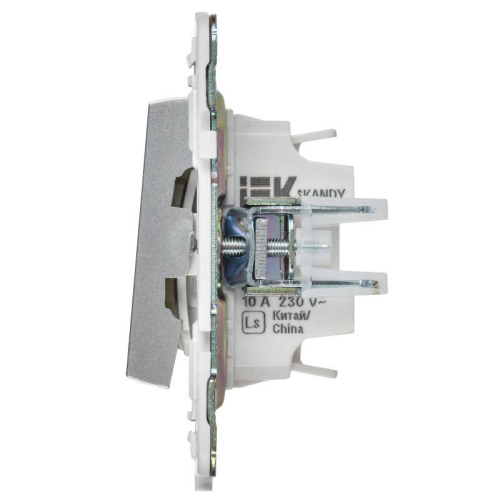 Выключатель 2-кл. SKANDY 10А SK-V16S для отелей с индикацией серебр. IEK SK-V20-2-10-K23