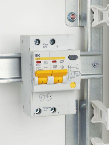 Выключатель автоматический дифференциального тока селективный 2п 50А 300мА тип AC АД12S KARAT IEK MAD13-2-050-C-300