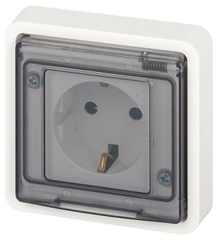 Розетка Эксперт 11-2522-01 2P+E IP55 шторки 16А-250В СУ бел. Эра Б0063281