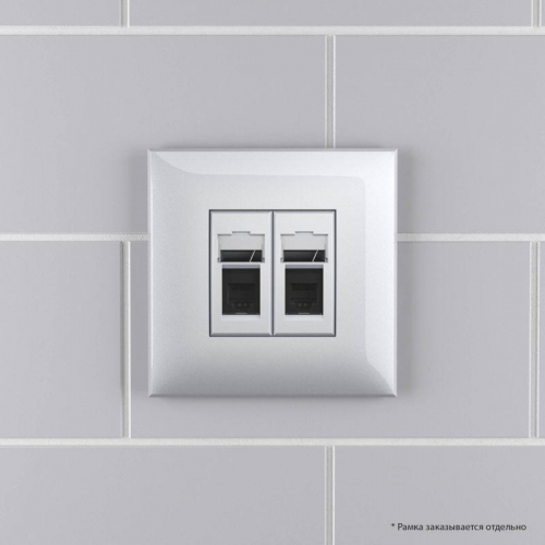 Розетка телефонная 2-м СП Avanti "Закаленная сталь" DKC 4404314