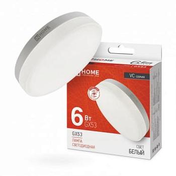 Лампа светодиодная LED-GX53-VC 6Вт таблетка 4000К нейтр. бел. GX53 570лм 230В IN HOME 4690612030791