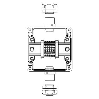 Коробка взрывозащищенная клеммная из полиэстера TBE-P-03-(6xCBC.2)-1xKAEPM2MHK-20(A)-1xKAEPM2MHK-20(C)1Ex e IIC Т5 Gb / Ex tb IIICT95град.C Db IP66/КЗ DKC 1231.031.22.11B