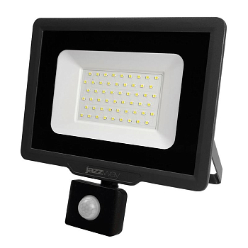 Прожектор светодиодный PFL-C3 SENSOR 50Вт 6500К IP65 ДО закален. прозр. стекло датчик движения инфракрасный Pro JazzWay 5026940A