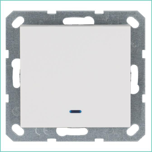 Выключатель 1-кл. 10А IP20 с подсветкой механизм бел. глянцевый Jasmart G3011NW