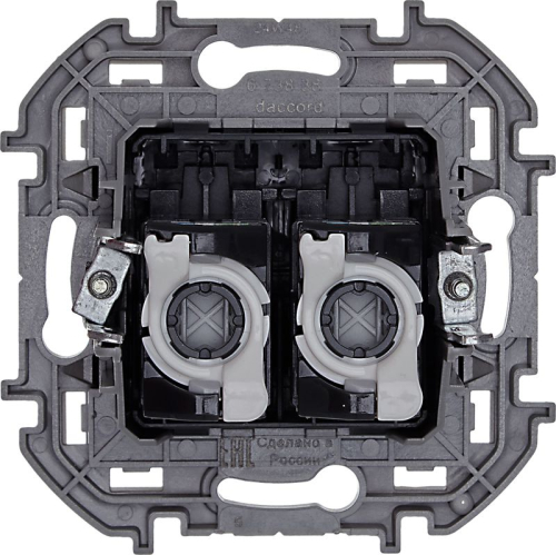 Розетка компьютерная 2-м Inspiria RJ45 кат.5E UTP антрацит IEK 673838