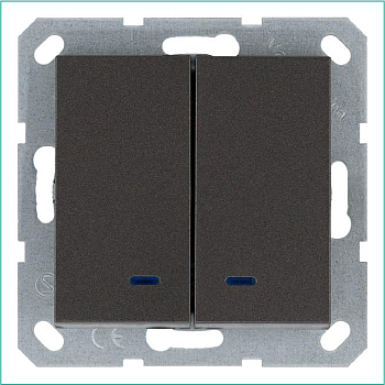 Выключатель 2-кл. 10А IP20 с подсветкой механизм мокко Jasmart G3023NZ