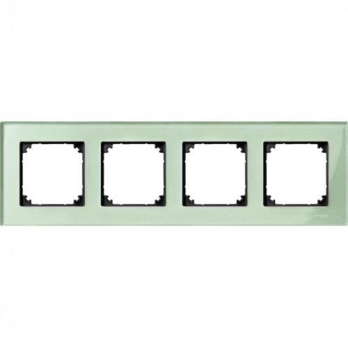 Рамка 4-м Merten стекло изумруд SchE MTN404404