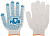 Перчатки вязаные (4 нити) 10 класс вязки х/б с ПВХ 12484