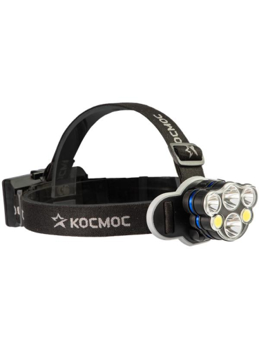 Фонарь налобный 2х4Вт T6 2х2Вт XPE 2x2Вт COB /Li-ion 2х1200мА.ч ABS пластик КОСМОС (KOC852Lit)