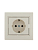 Розетка 1-м СП Mira 16А IP20 с заземл. со вставкой керамика крем. LEZARD 701-0303-122