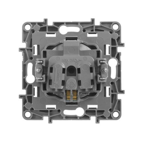 Розетка 1-м СП Etika 16А IP31 250В 2P+E с заземл. защ. шторки немецк. стандарт винтов. клеммы механизм антрацит IEK 672622